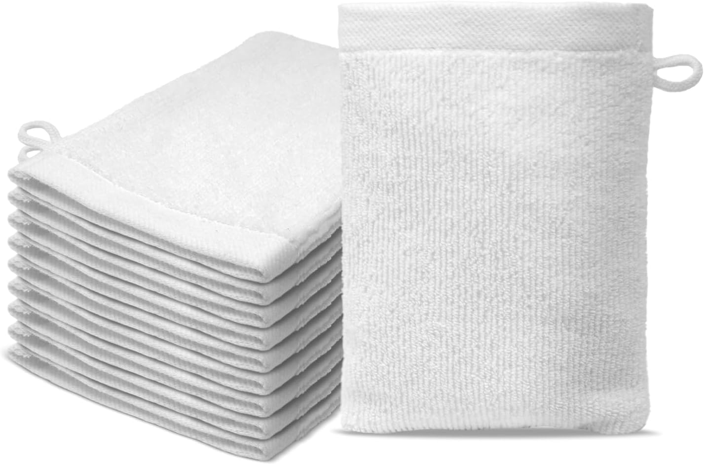 Ôhm - 10 Towel Mitts 15x20 cm - Body & Face Wash Mitts - 100% Turkish Cotton - V...
