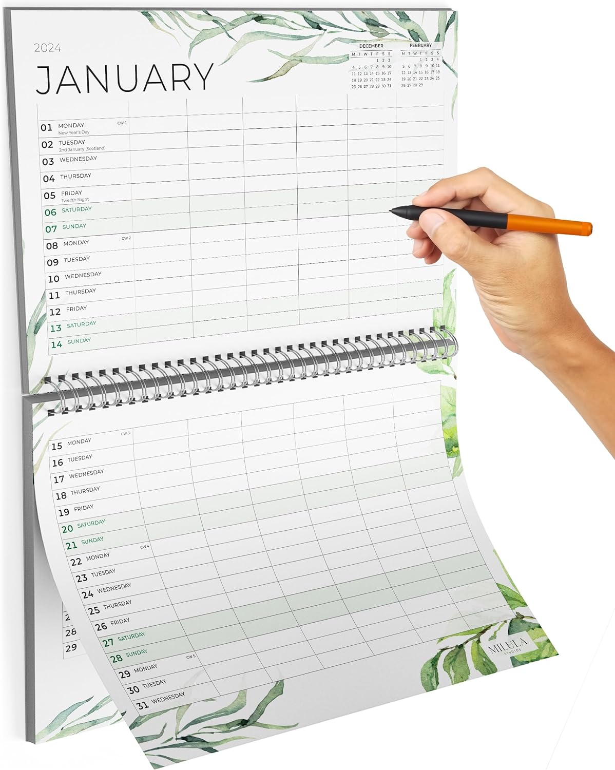Family Calendar - Family Wall Calendar 2024 with 6 Columns - Monthly Hanging Cal...
