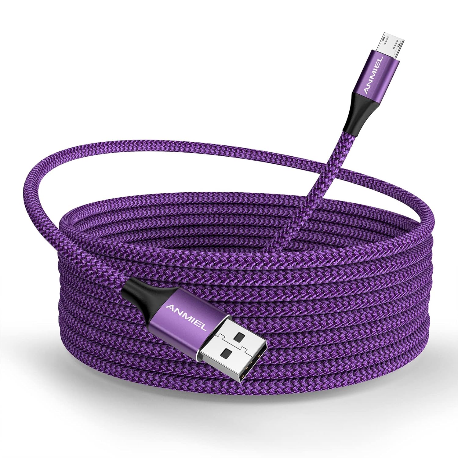 Micro USB Cable 3M Android Charger Cord Long Nylon Braided Sync and Fast Chargin...