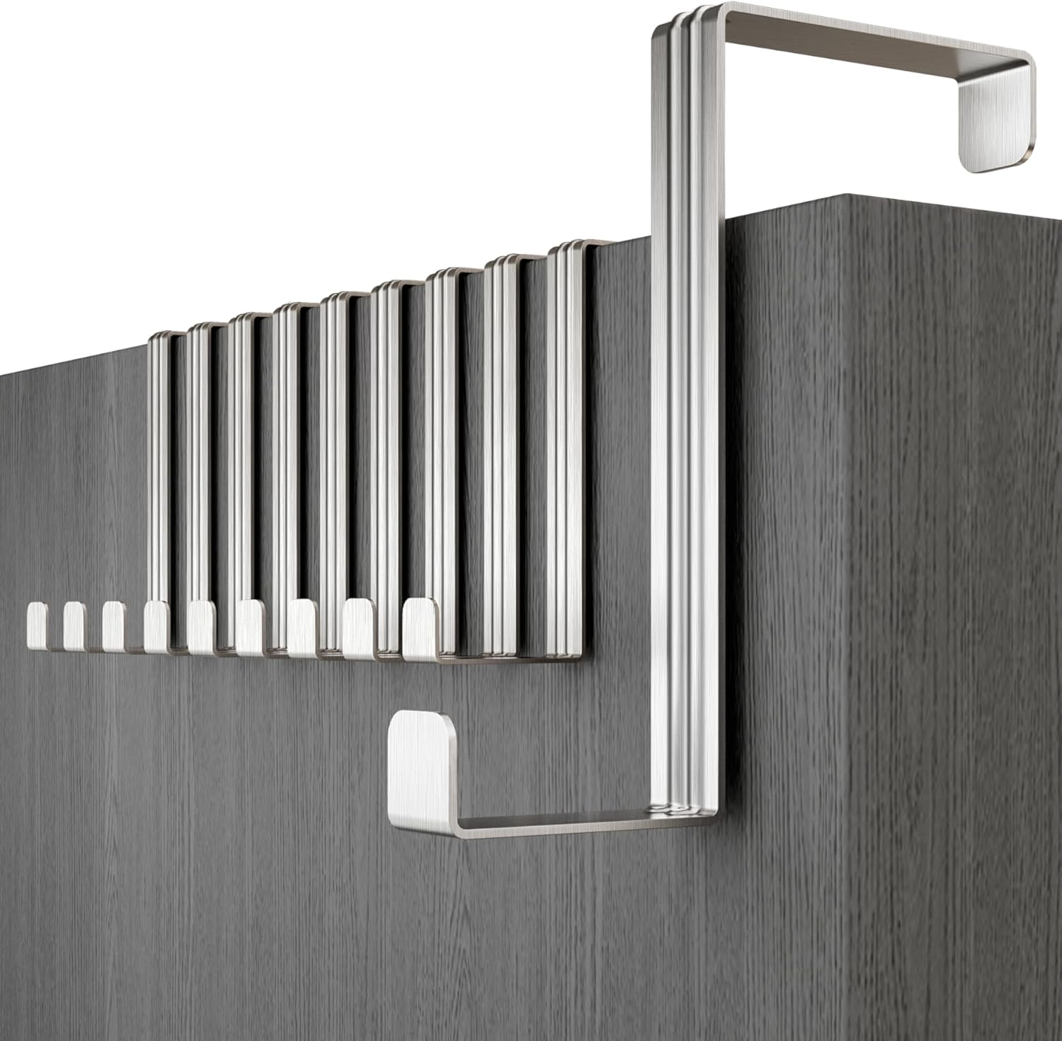 Menz Over door hanger – set of 10, Silver - door hooks 3.6 cm (1.4") and 4.1 cm...
