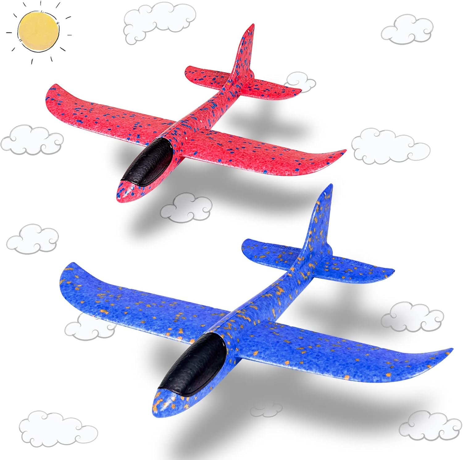 Highttoy Foam Glider Planes for Kids,2 Pcs Airplane Glider Toys for Boys Girls B...