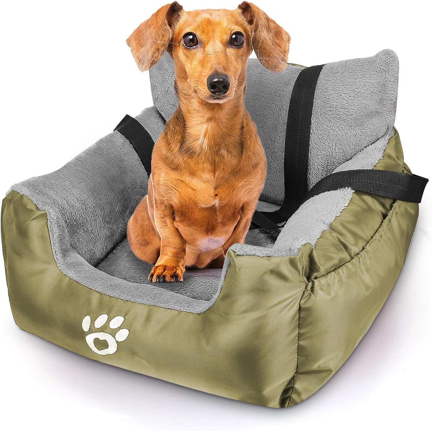GoFirst Dog Car Seat for Small Dogs or Cats, Pet Booster Seat Travel Car Bed wit...