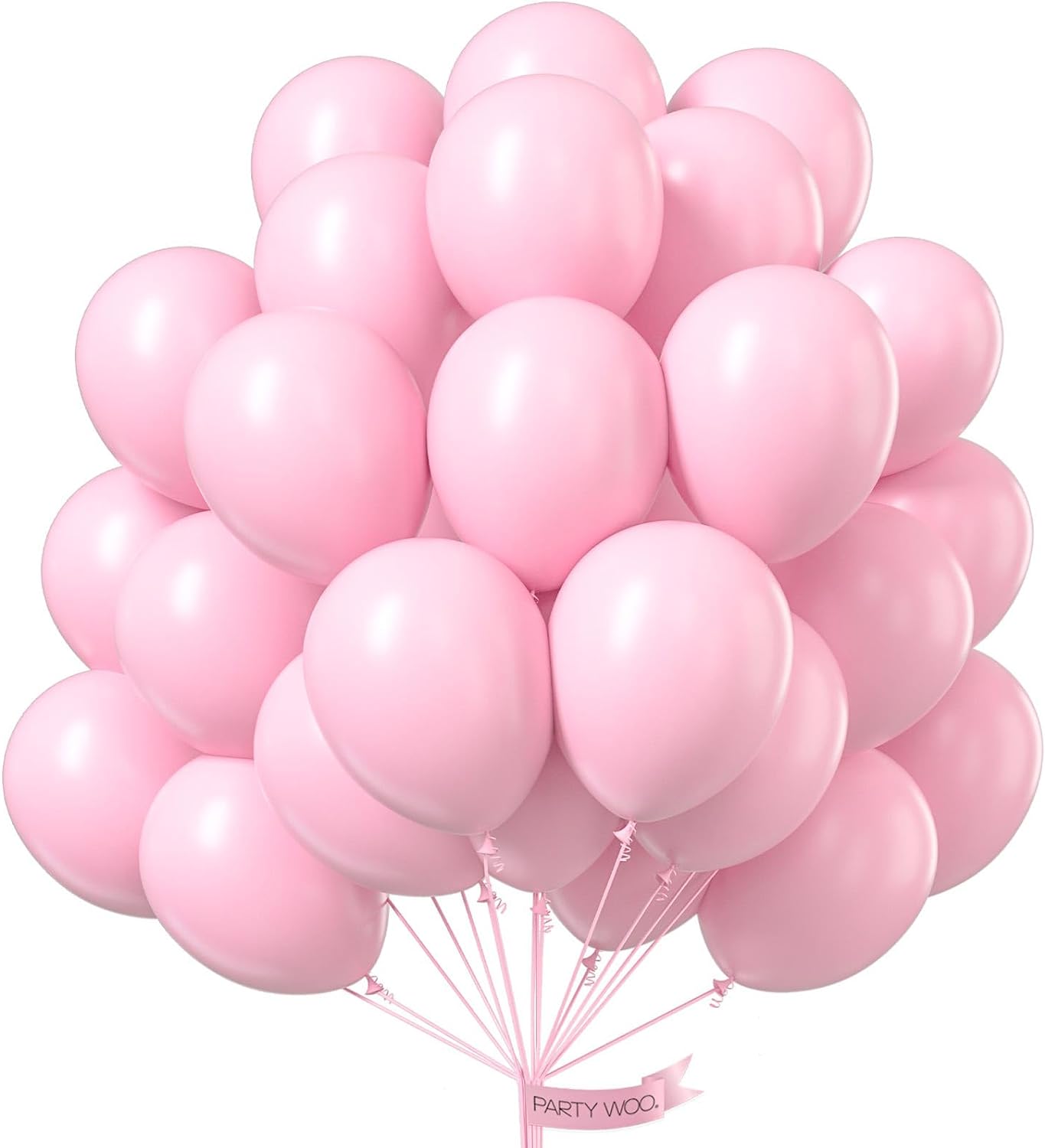 PartyWoo Pastel Pink Balloons, 50 pcs 12 Inch Pink Balloons, Baby Pink Balloons...