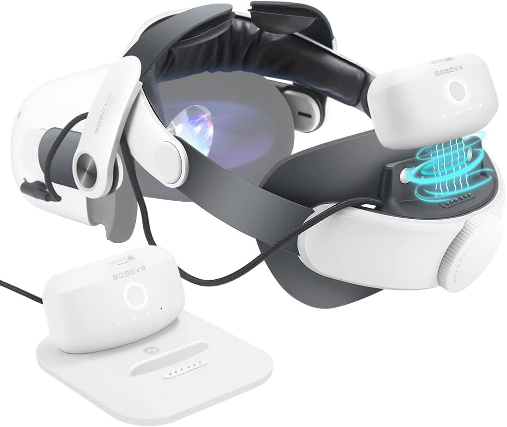 BOBOVR M2 Plus Head Strap Twin Battery Combo Compatible with Quest 2,VR Power Ba...