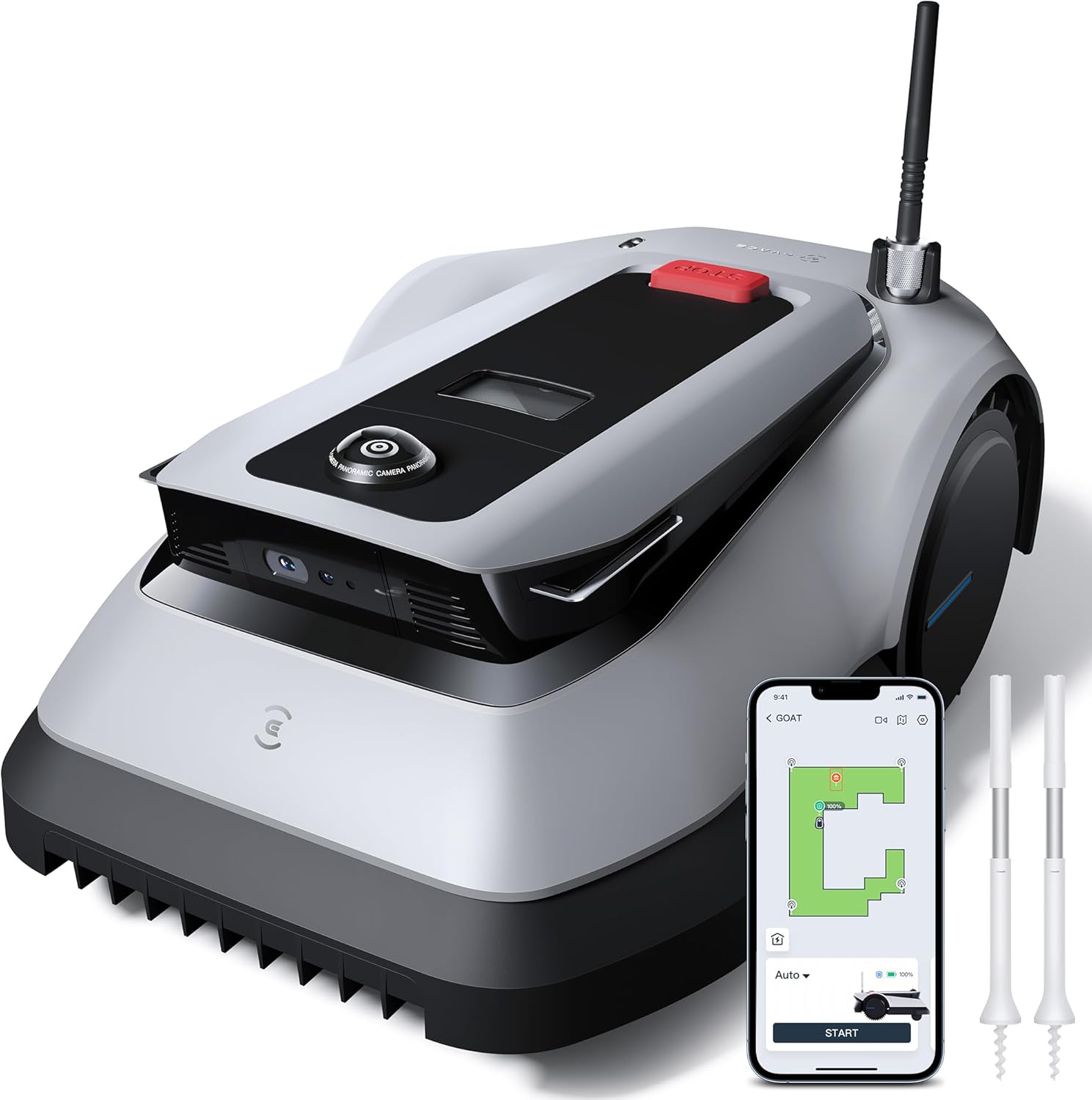 ECOVACS Goat G1-800 Robot Lawnmower No Boundary Wire for Gardens up to 800㎡ (AI...