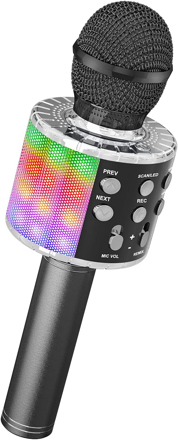 Ankuka Karaoke Wireless Microphone, 4 in 1 Handheld Bluetooth Microphones Speake...