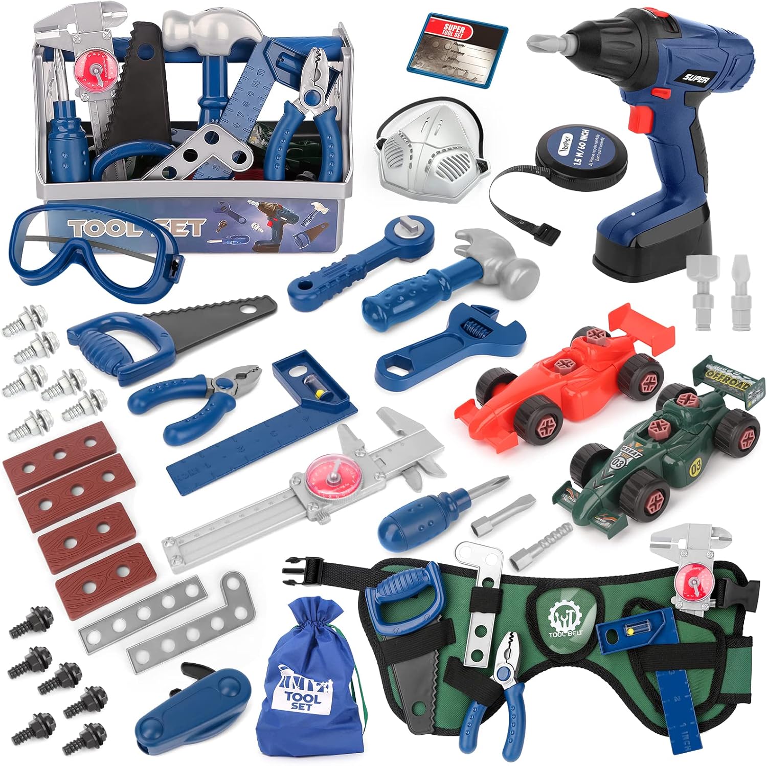 Vanplay Role Play Toys for 3 4 5 Year Old Boys Girls Kids Tool Set Tool Box with...