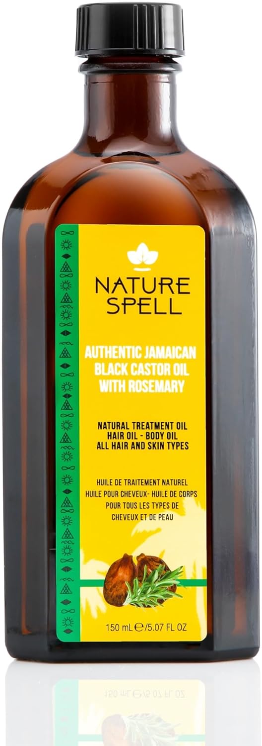 Nature Spell Authentic Jamaican Black Castor Oil with Rosemary for Hair & Body 1...