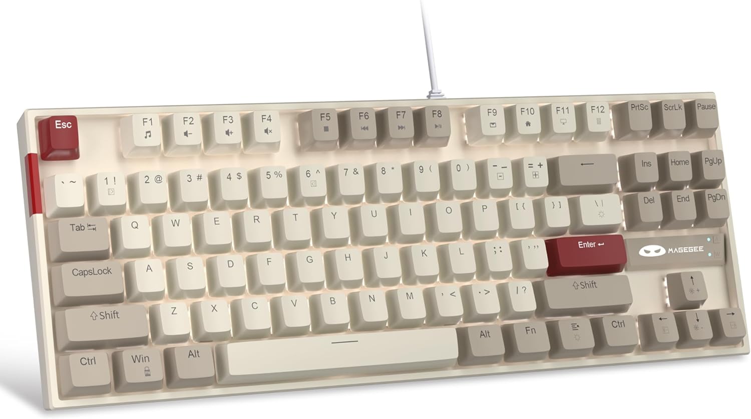 MageGee 75% Mechanical Gaming Keyboard with Red Switch, LED Blue Backlit Keyboar...