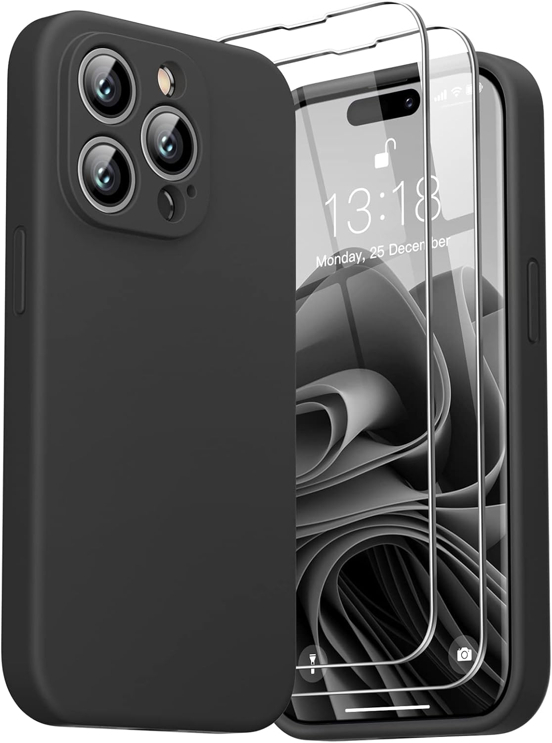 GOODVISH 3 in 1 Designed for iPhone 14 Pro Silicone Case 2022, with 2 Pack Scree...