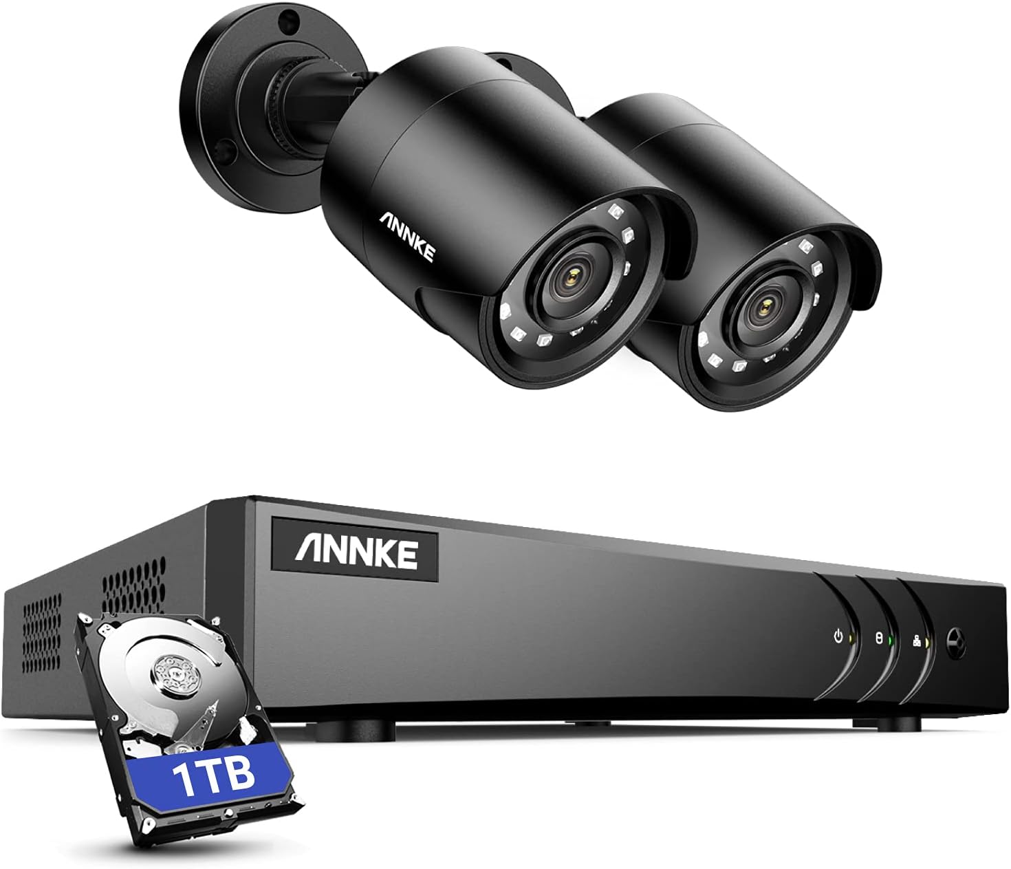 ANNKE E200 CCTV Camera System,4 Channel 3K Lite Surveillance DVR with 2x 1080p O...