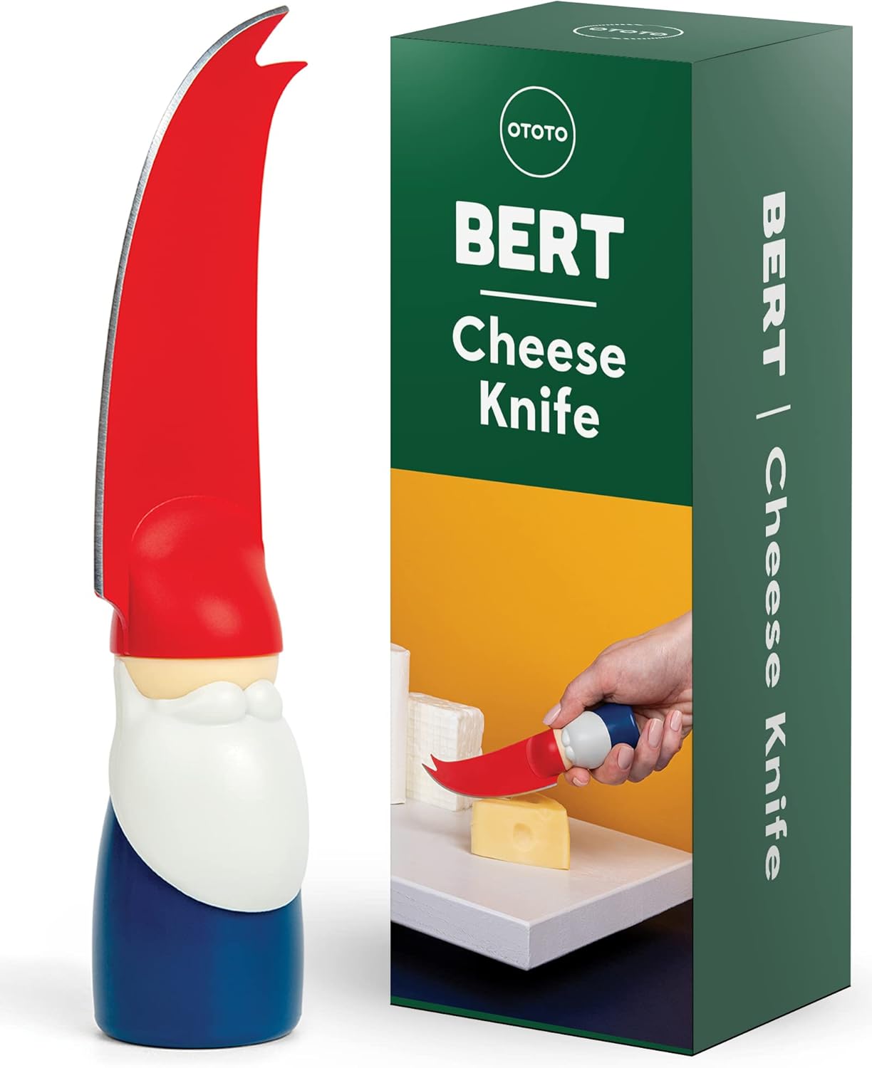 OTOTO Bert Cheese Knife, Gnome-Themed Multifunctional Knife for Cheese, Fruits,...