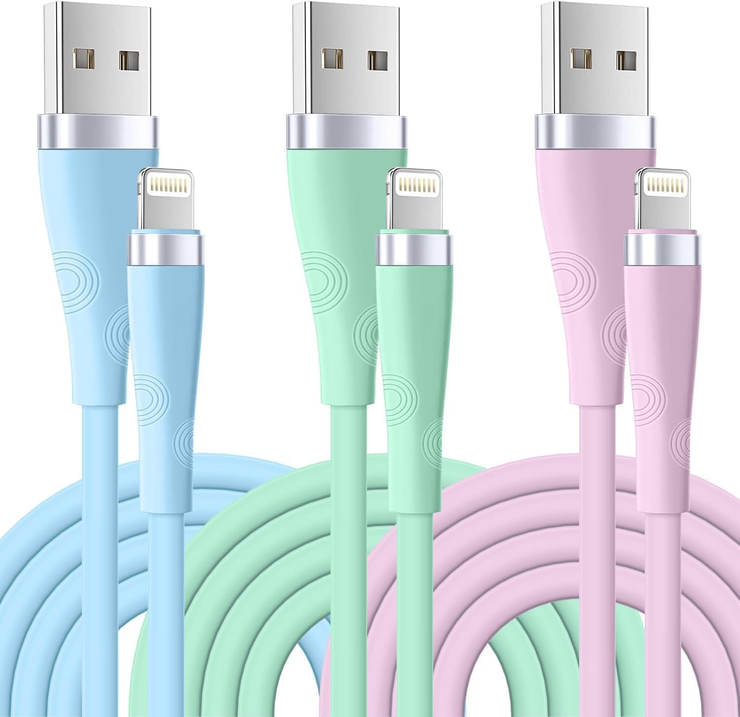 Yavud iPhone Charger Cable 3Pack 10FT/2.8M, Long iPhone Charging Cable MFi Certi...