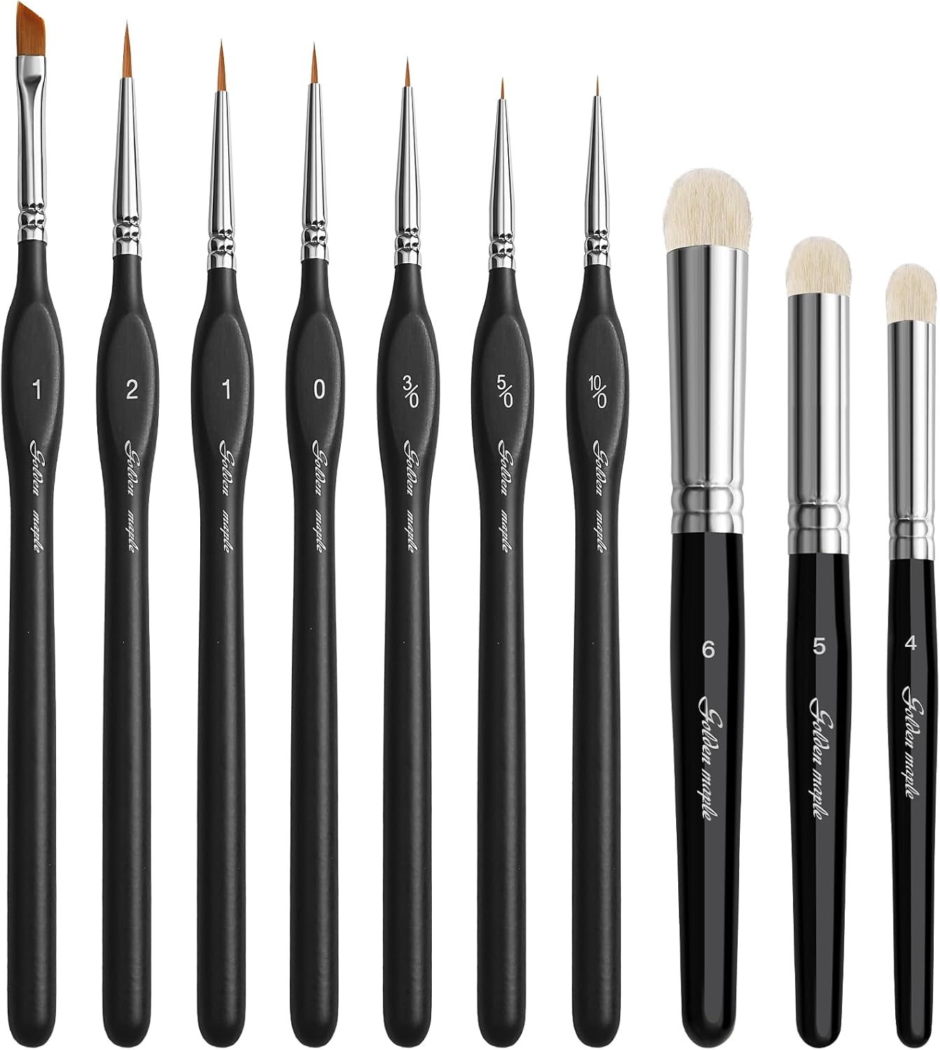 Fine Detail Brushes with Drybrush Set, 10 Miniature Paint Brush for Fine Detaili...