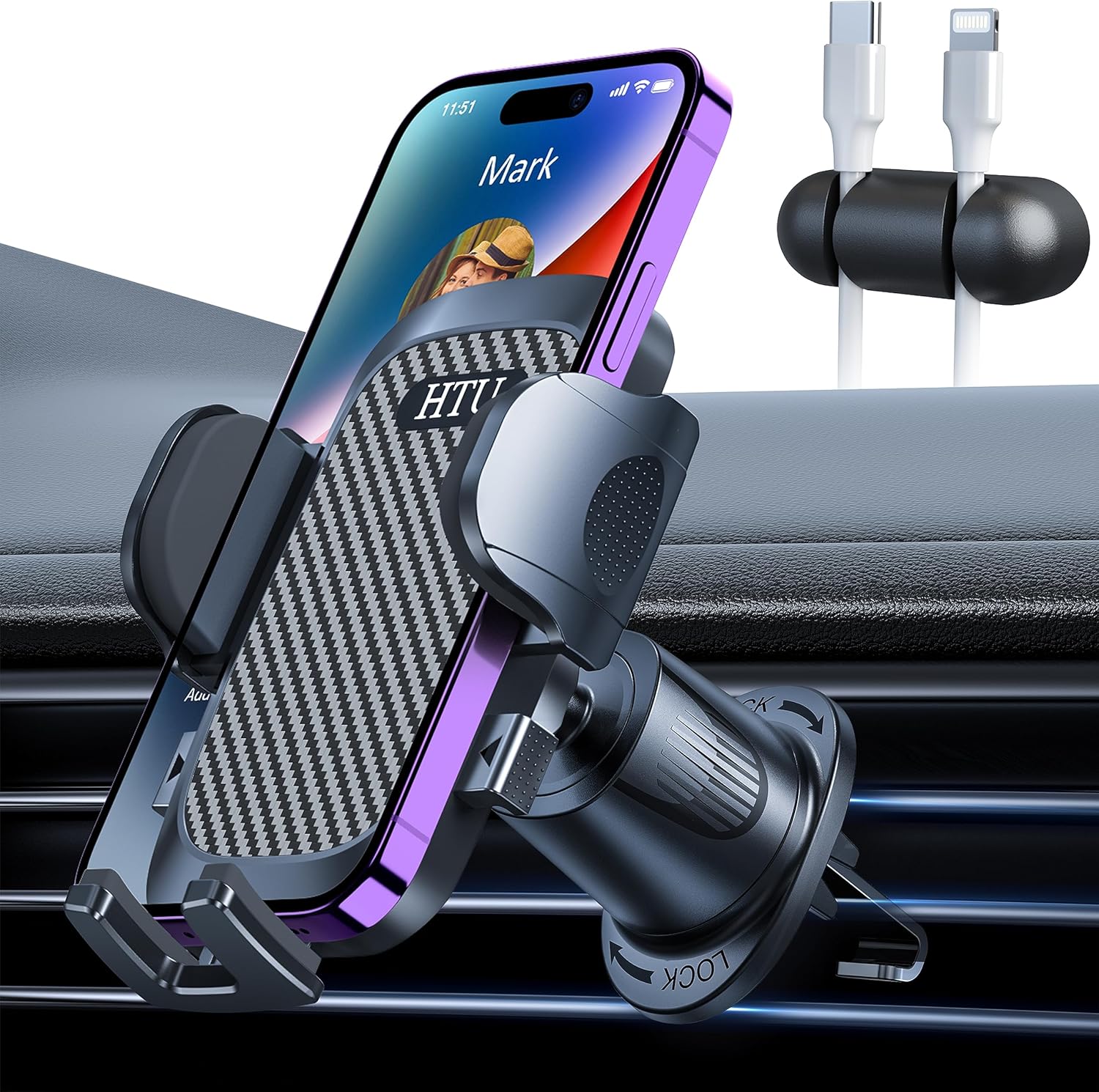 HTU Car Phone Holder Air Vent Mount 【2024 Military-Grade】 High-density Steel V...