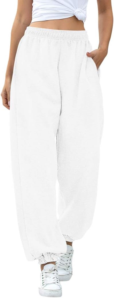 HeSaYep Women's High Waisted Sweatpants Workout Active Joggers Pants Baggy Loung...