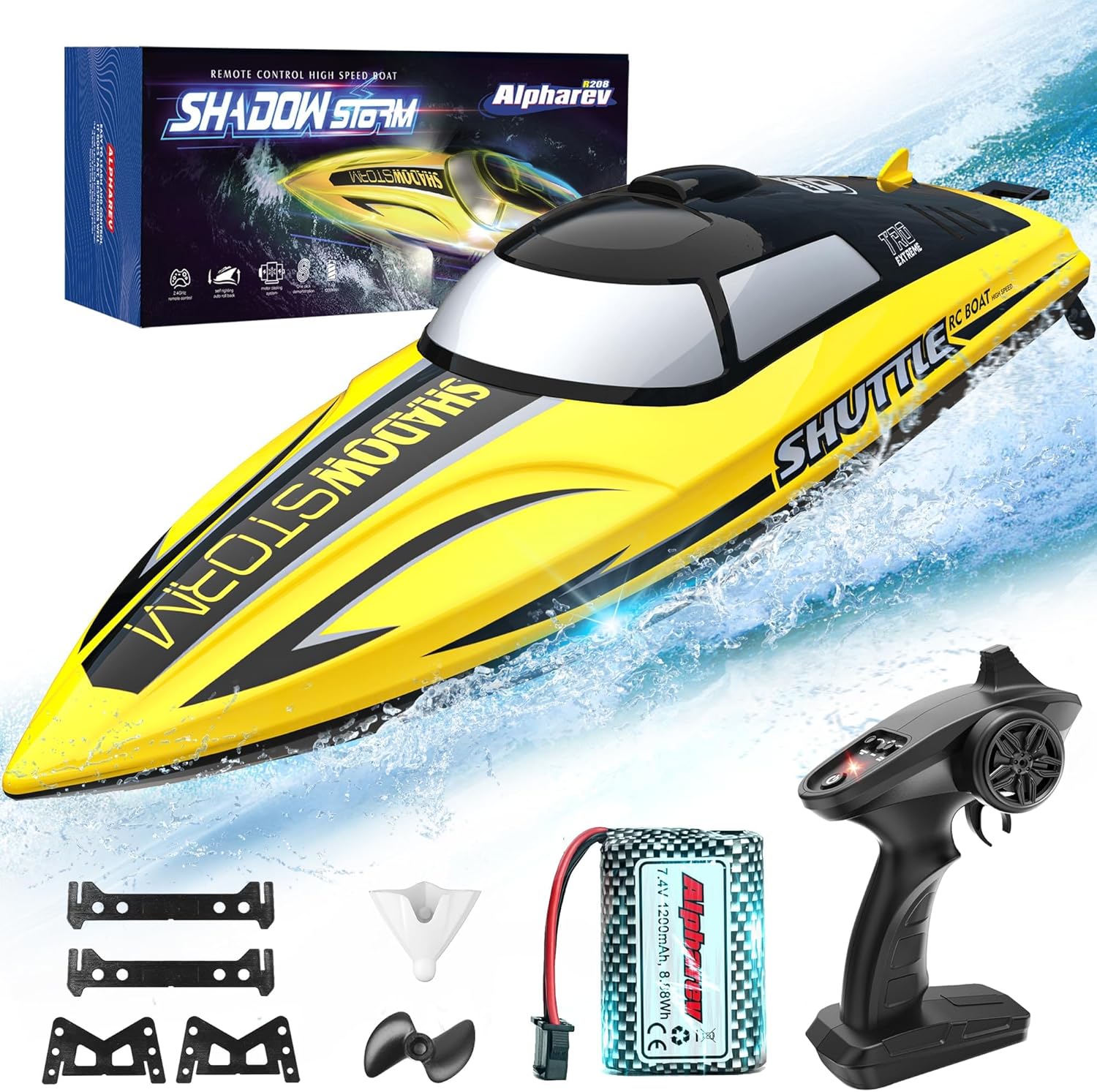 ALPHAREV RC Boat - R208 20+ MPH Fast Remote Control Boat for Pool & Lake, 2.4GHz...