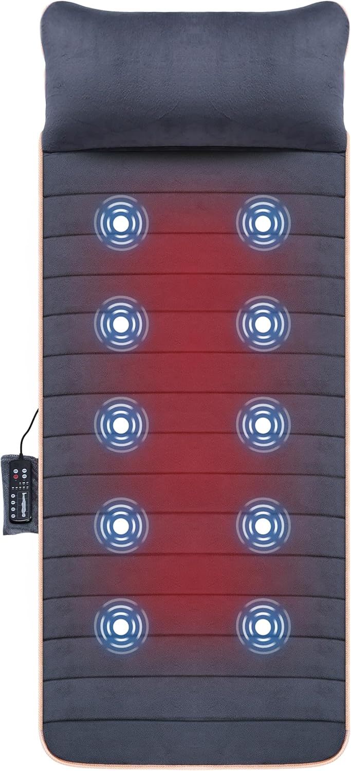 Snailax Massage Mat with 10 Vibrating Motors and 4 Therapy Heating pad Full Body...