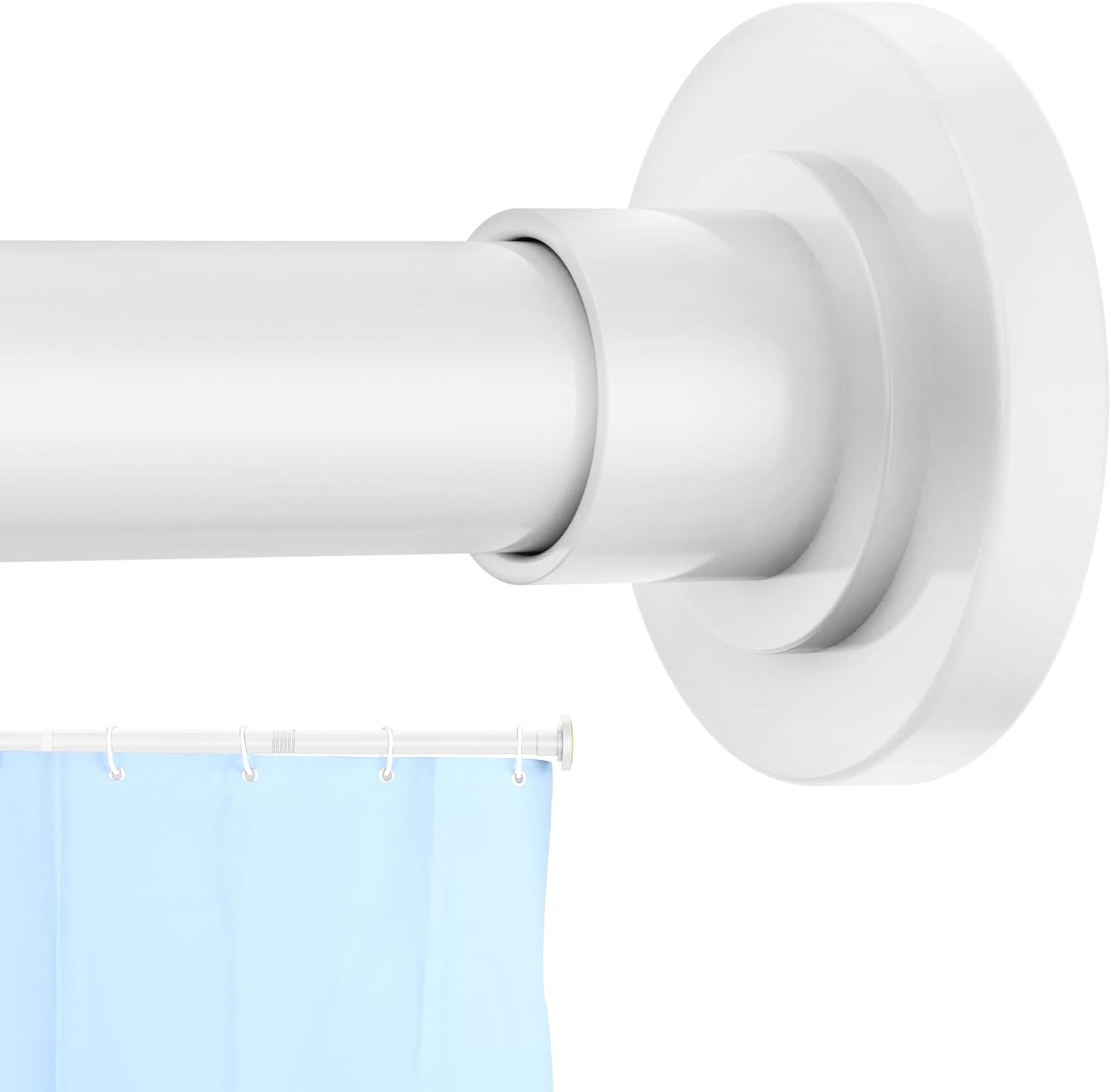 Shower Curtain Rod 31 to 56 Inch,1 Inch Diameter Adjustable Matte White Spring t...