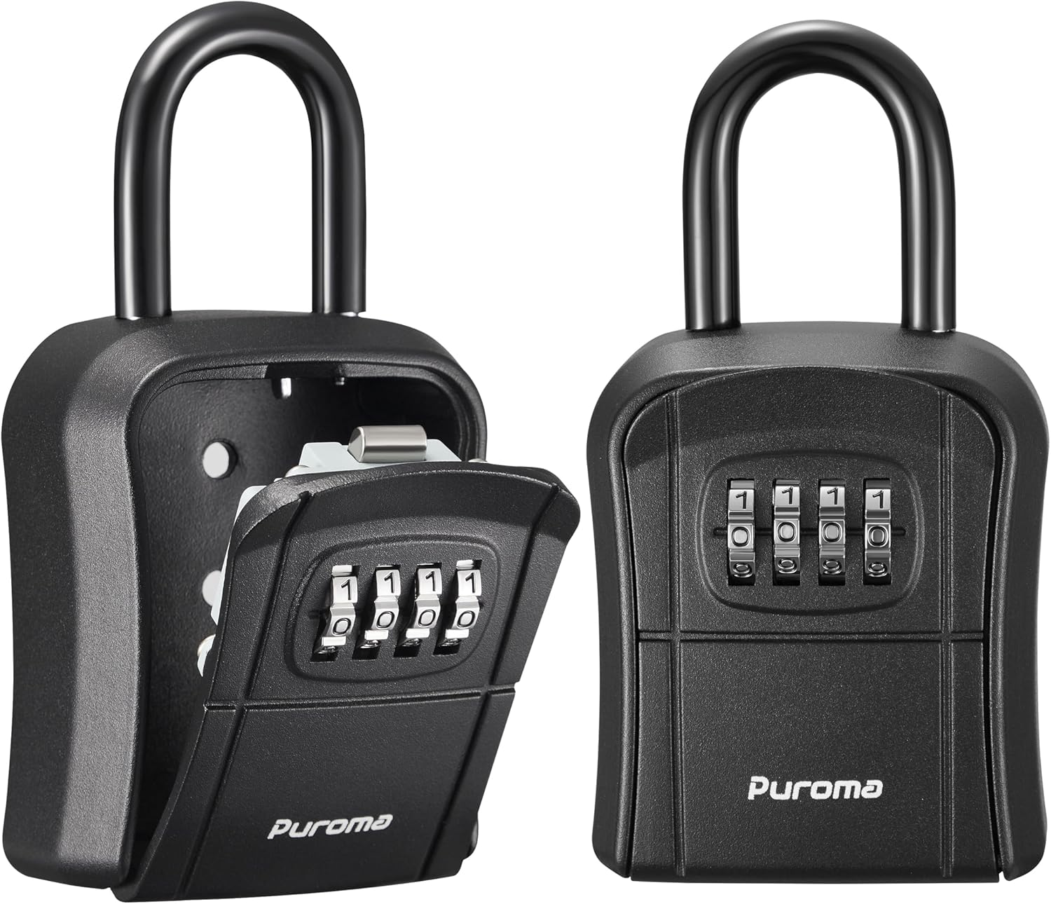 Puroma Key Lock Box, Portable Combination Lockbox Wall-Mounted Key Storage Box f...