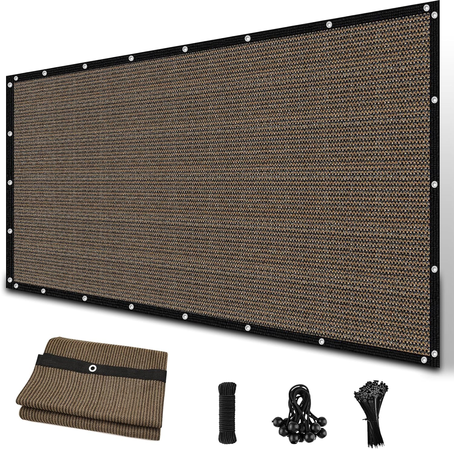 Amagenix 90% Sun Shade Cloth with Grommets, 8' x 10' Pergola Replacement Shade C...