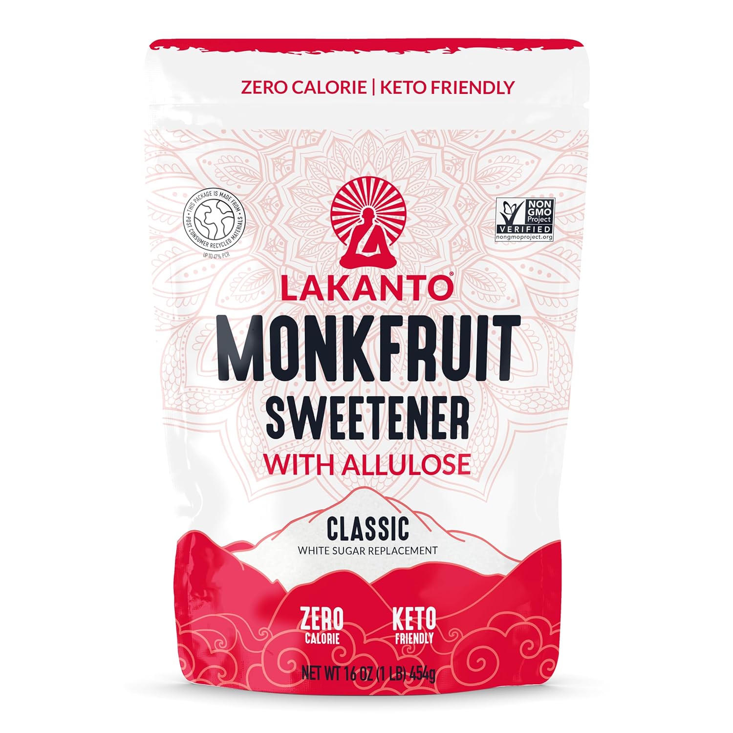 Lakanto Classic Monk Fruit Sweetener with Allulose - White Sugar Substitute, Ery...