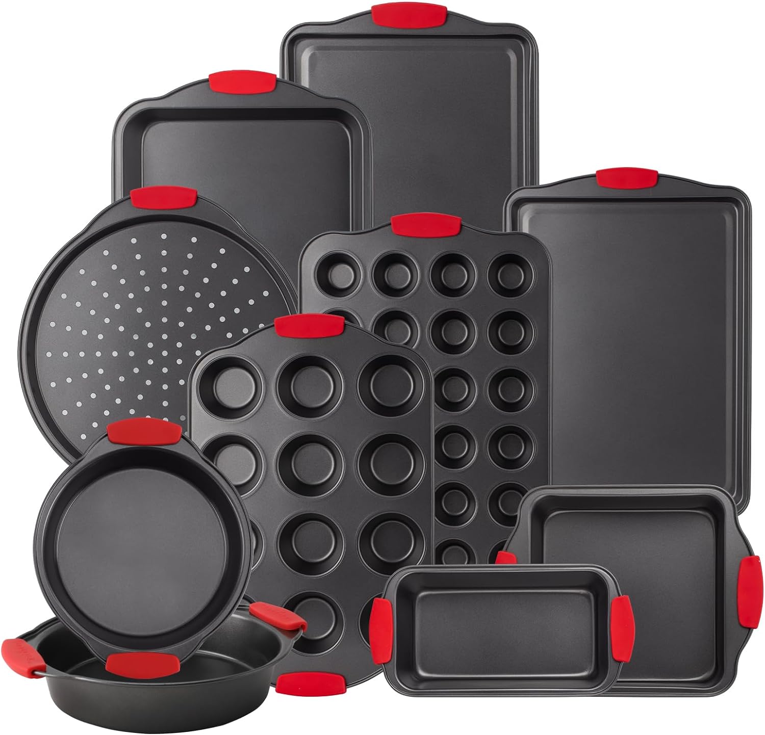 Country Kitchen 10-Piece Nonstick Stackable Bakeware Set - PFOA, PFOS, PTFE Free...