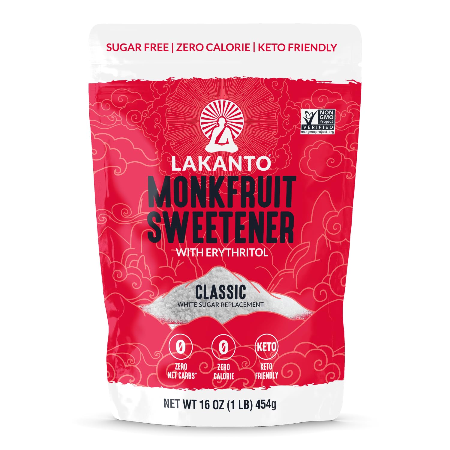 Lakanto Classic Monk Fruit Sweetener with Erythritol - White Sugar Substitute, Z...