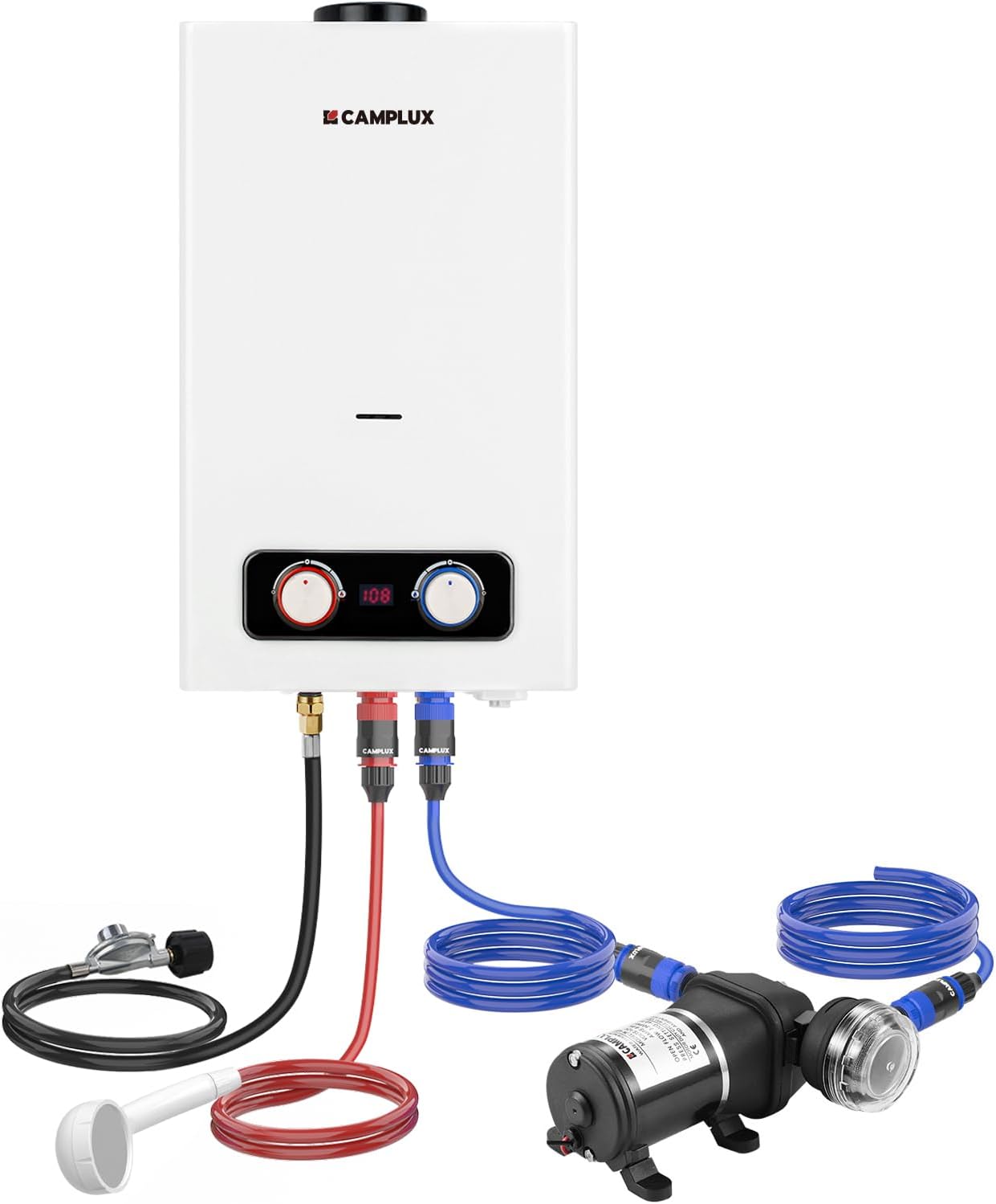 Tankless Water Heater, Camplux 2.64 GPM 68,000 BTU Outdoor Propane Water Heater,...