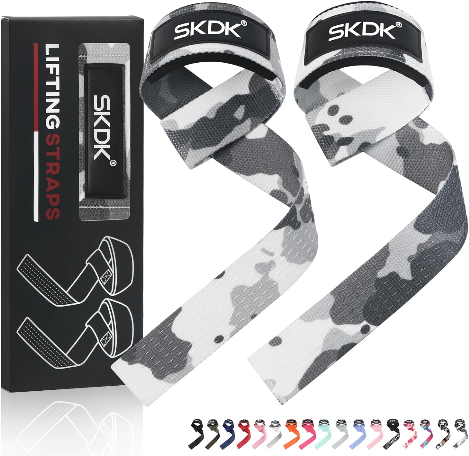 SKDK Cotton Hard Pull Wrist Lifting Straps Grips Band-Deadlift Straps with Neopr...