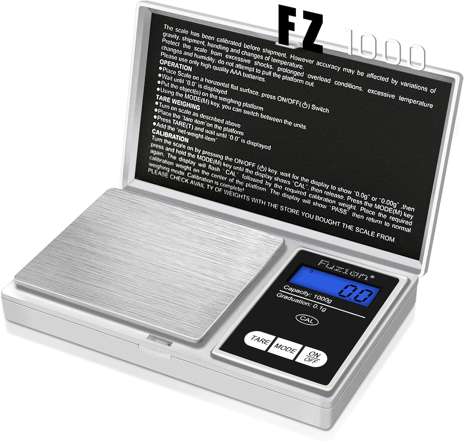 Fuzion Pocket Gram Scale Precision 1000g/0.1g, Mini Digital Scales Grams and Oun...