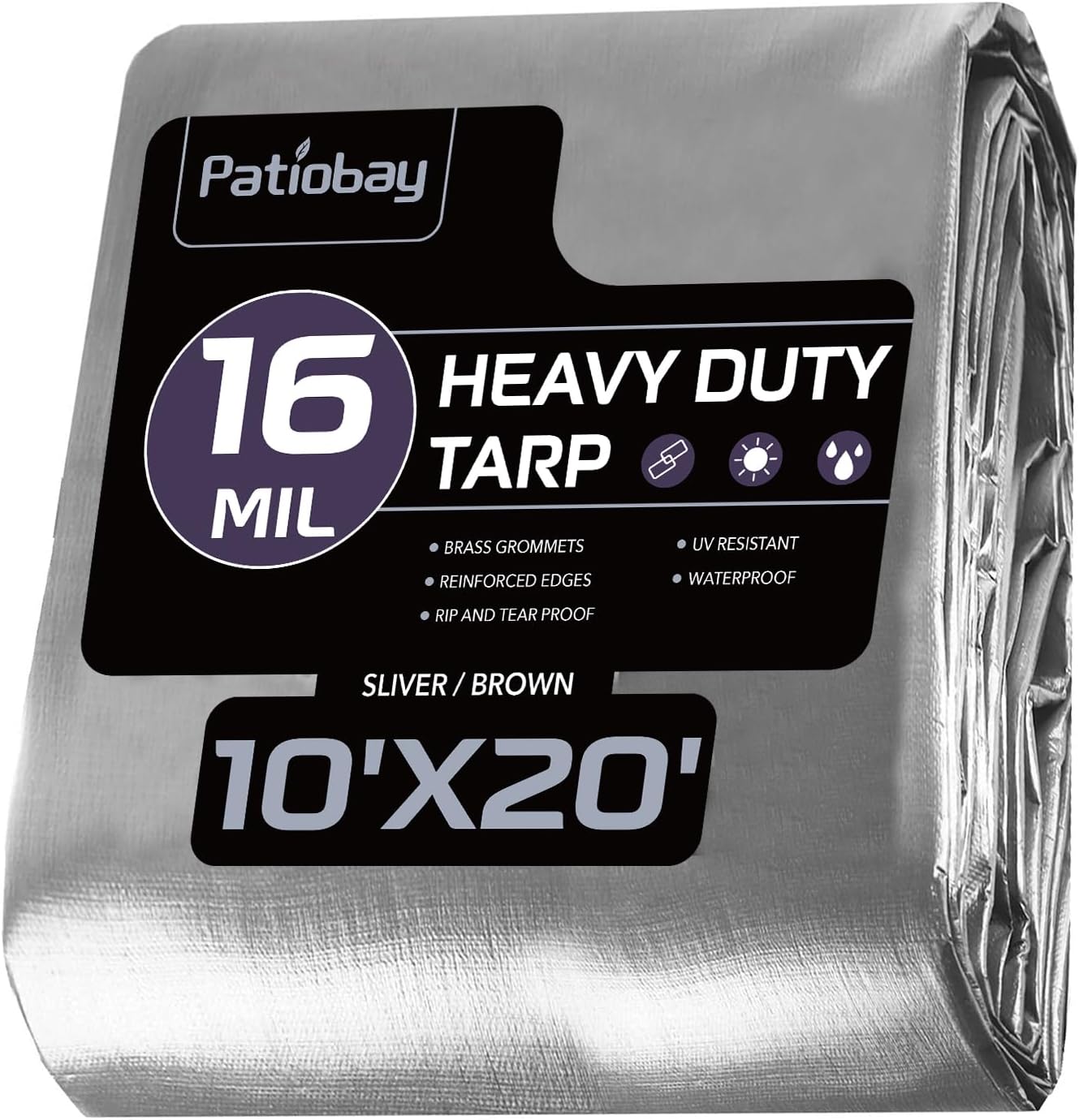 Tarp 10x20FT, 16 Mil Large Tarp, Tarps Heavy Duty Waterproof with Grommets Every...