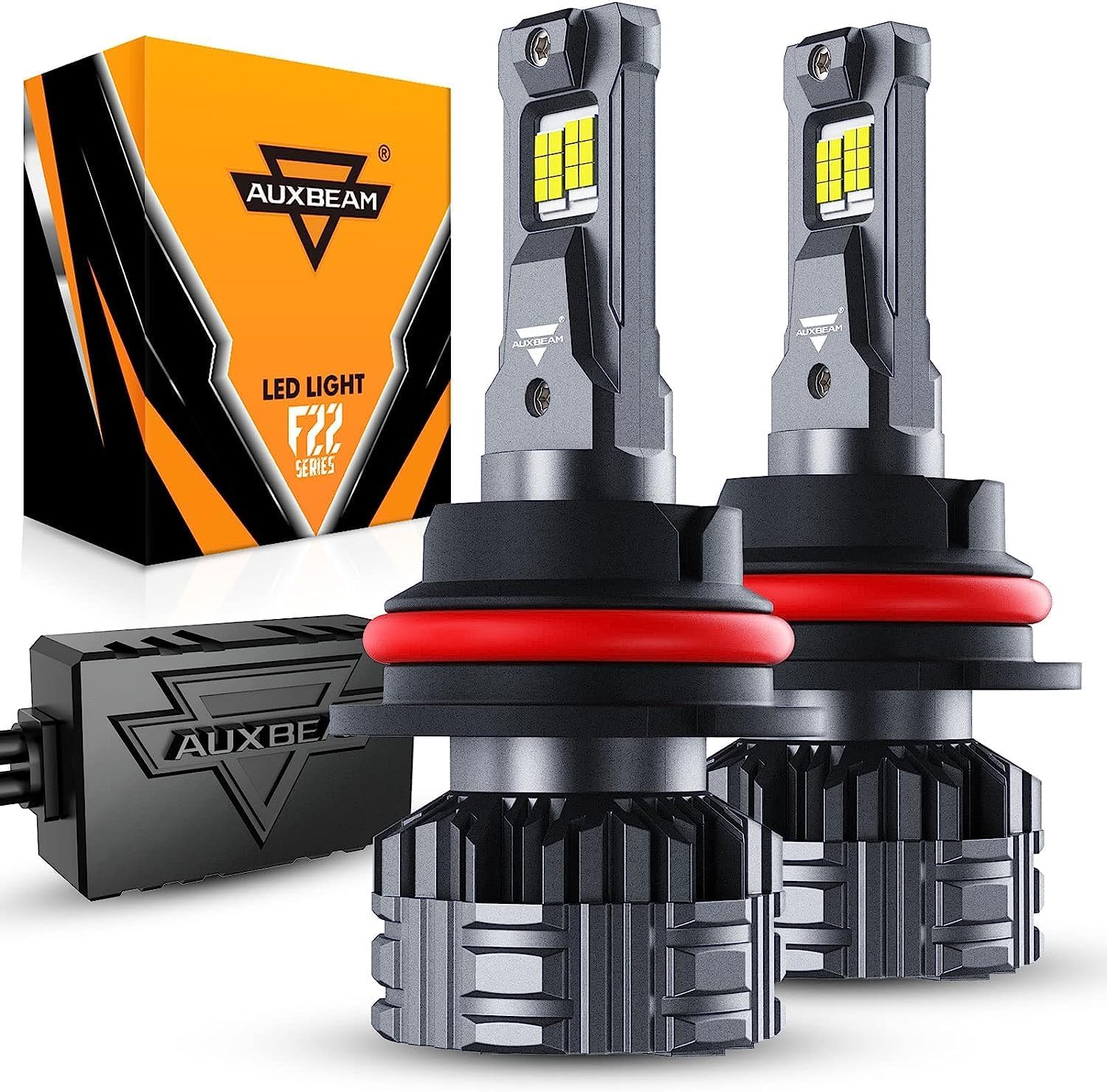 Auxbeam 2024 F22 Series 9007 HB5 Bulbs, 24000LM 700% Brighter 110W High Power 90...