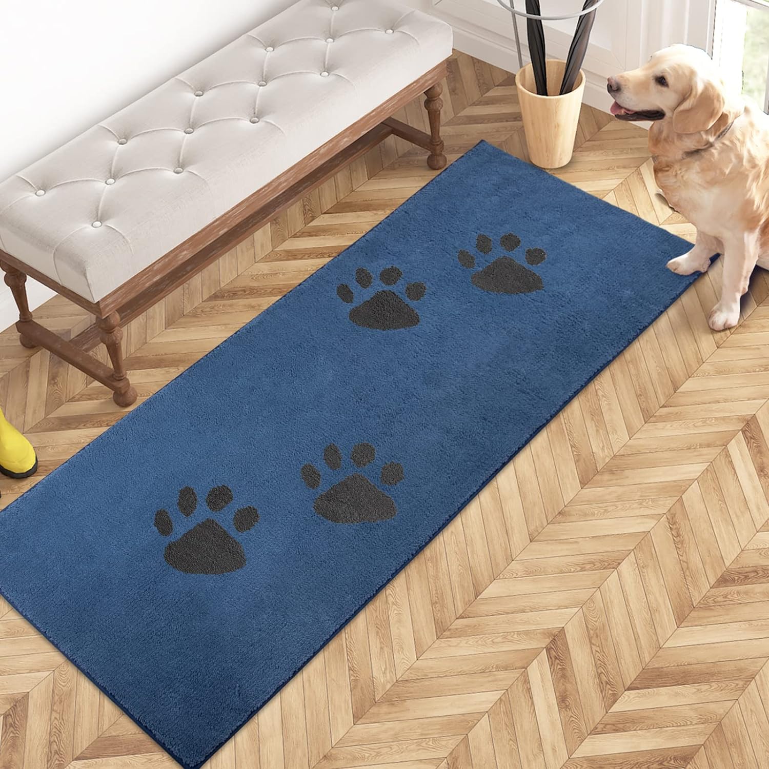 PURRUGS Dirt Trapper Door Mat 24" x 59", Non-Skid/Slip Machine Washable Microfib...