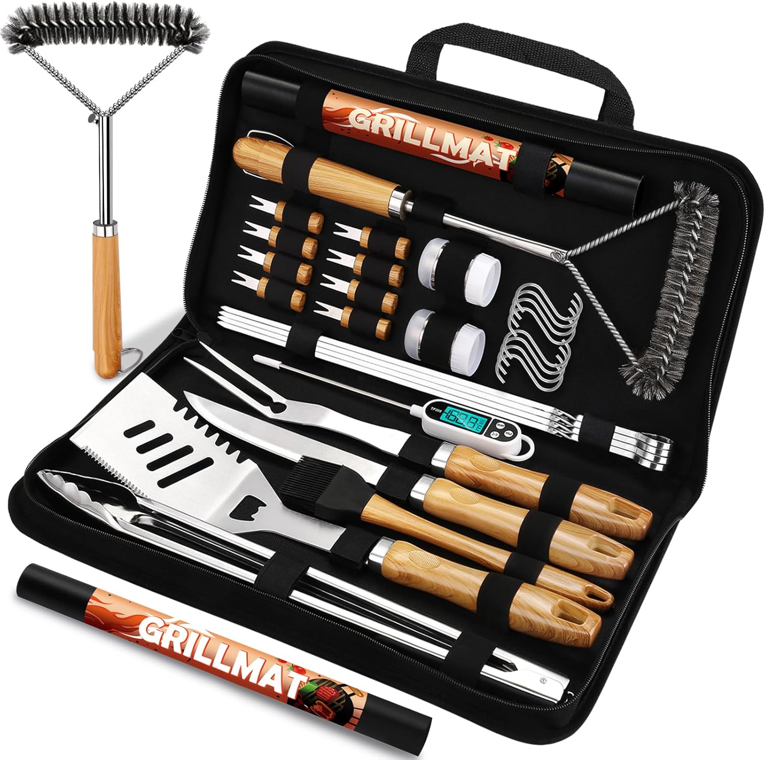 31pcs Stainless Steel BBQ Grill Accessories Set for Men Dad, Heavy Duty Grilling...
