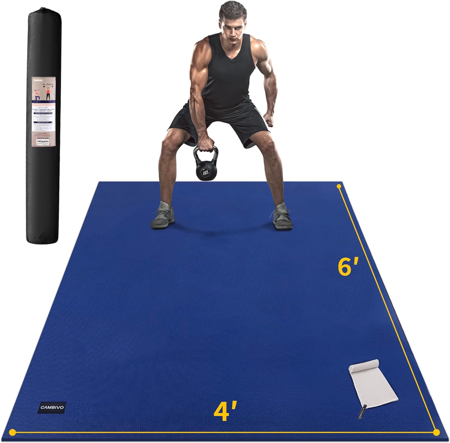 CAMBIVO Large Exercise Mats for Home Workout, Extra Thick Workout Mats for Home...