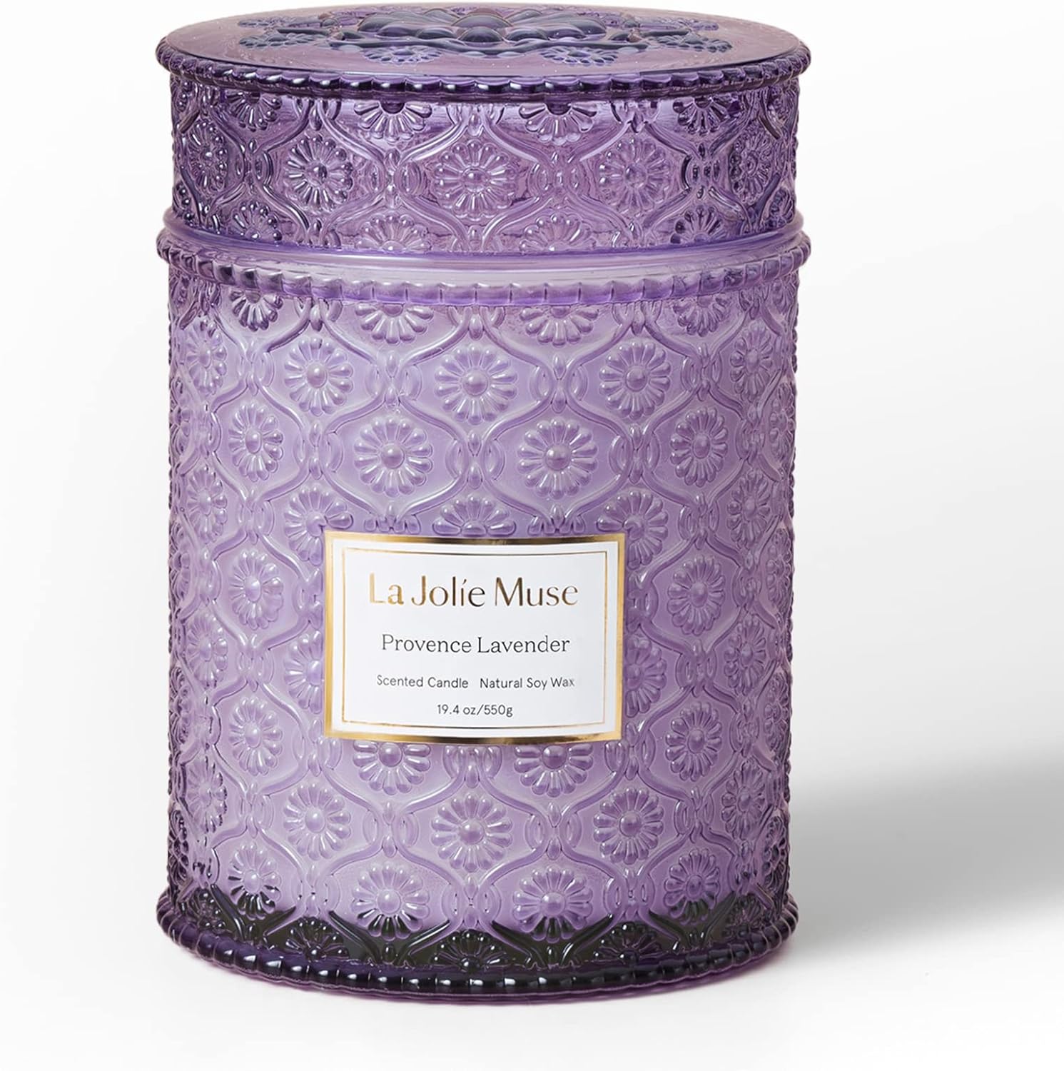 LA JOLIE MUSE Lavender Candle, Large Natural Soy C...