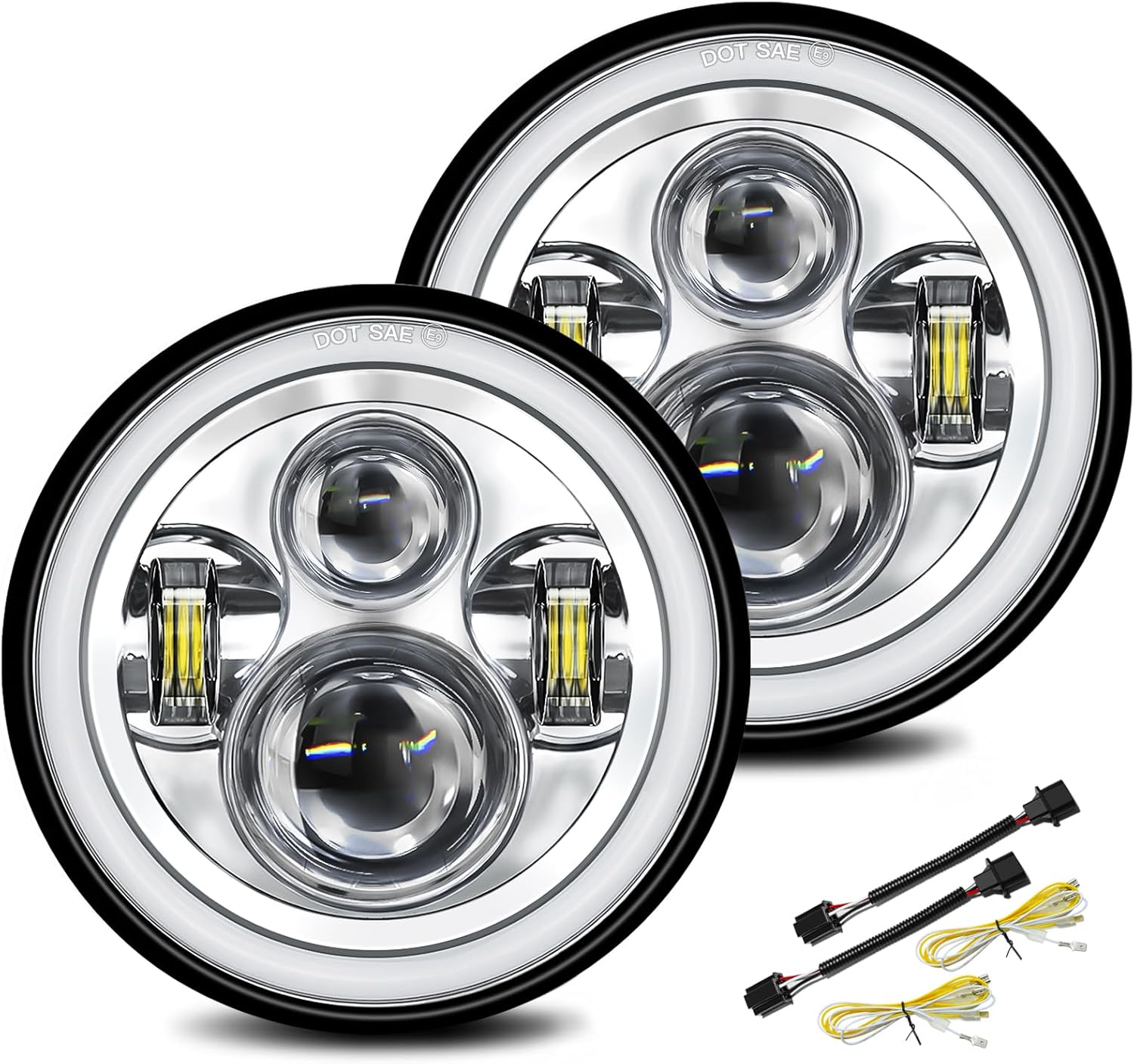 UNI-SHINE 7 inch Led Headlight Round DOT Approved H6024 Led Headlight Hi/Lo Beam...