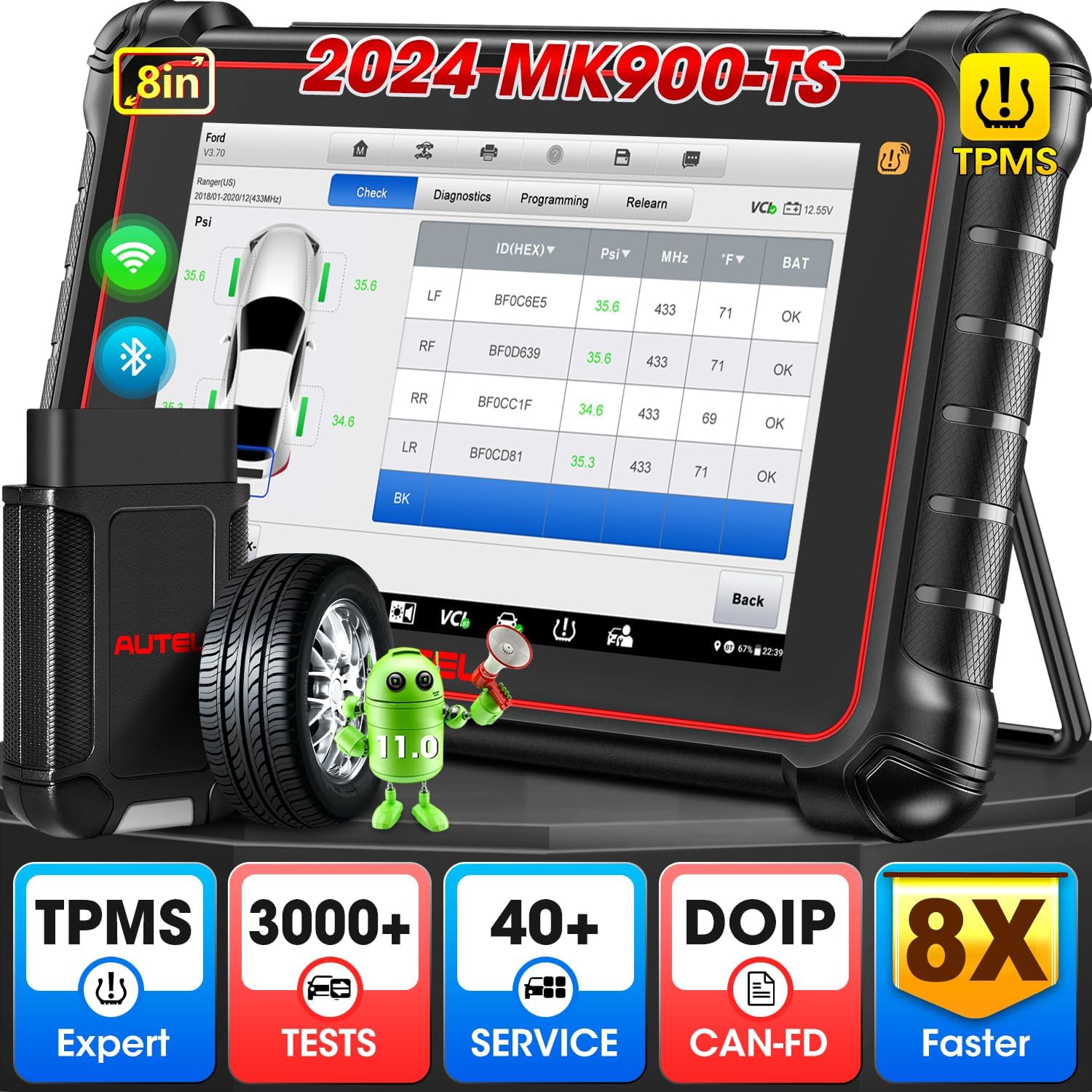 Autel MaxiCOM MK900-TS, 2024 MK900TS Up of MS906TS MK808S-TS MX808S-TS, Superior...
