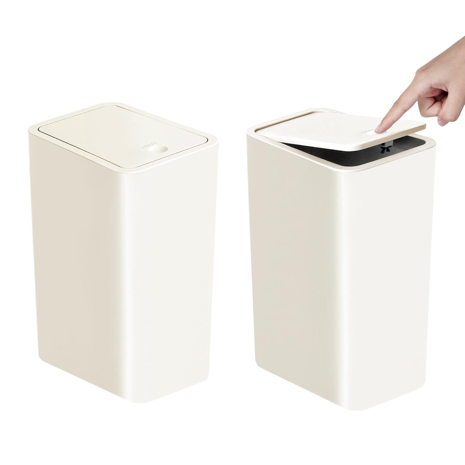 Bathroom Trash Can with Lid, 10 Liter/ 2.6 Gallon Slim Garbage Can, Small Trash...