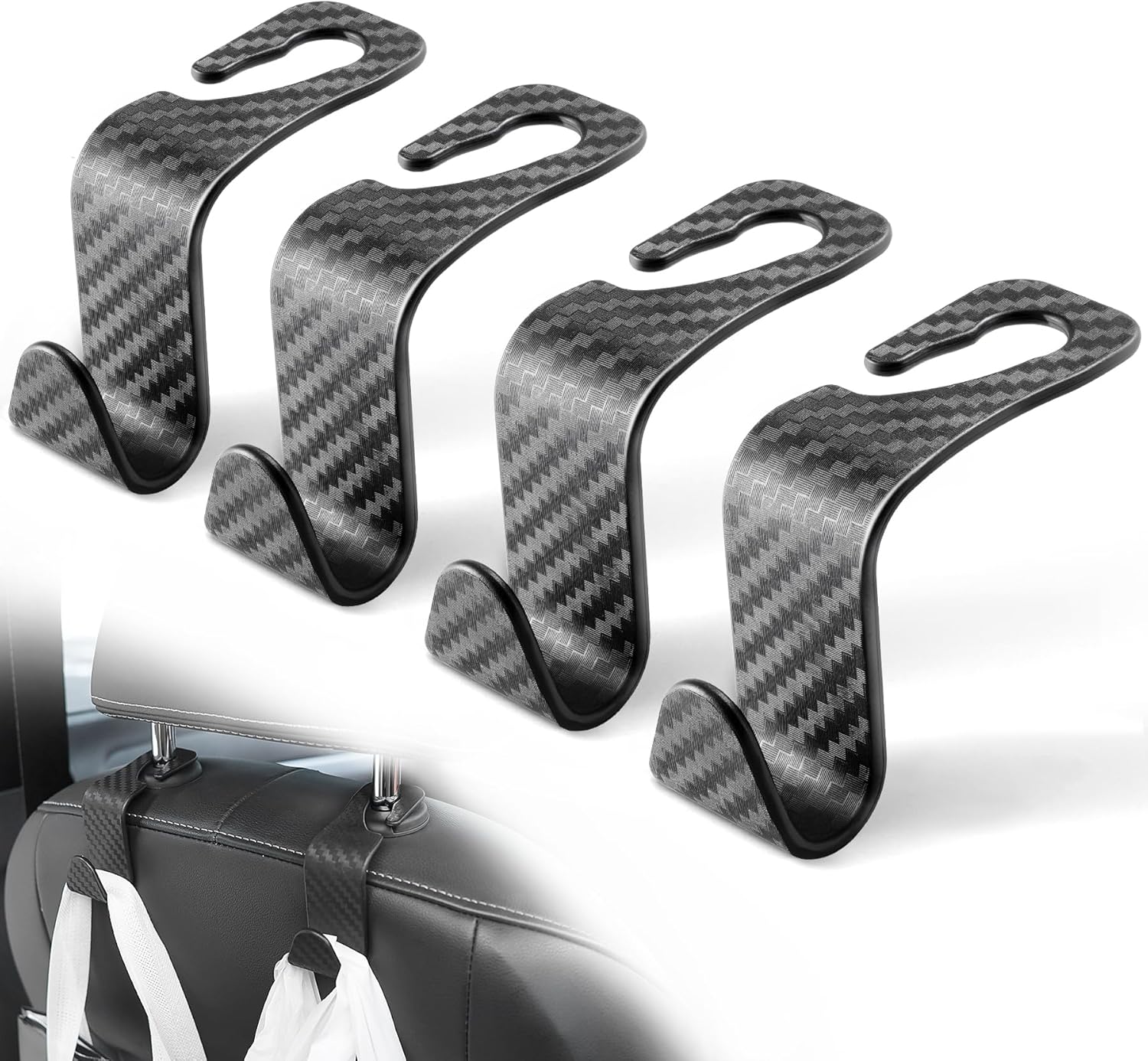 LivTee Car Seat Headrest Hook, Auto Seat Hook Hangers Organizer Interior Accesso...