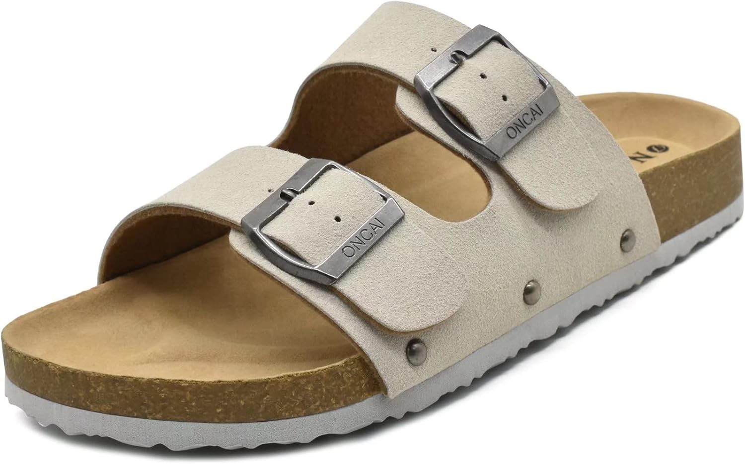 ONCAI Womens Flat Slide Sandals with Arch Support 2 Strap Adjustable Buckle Slip...