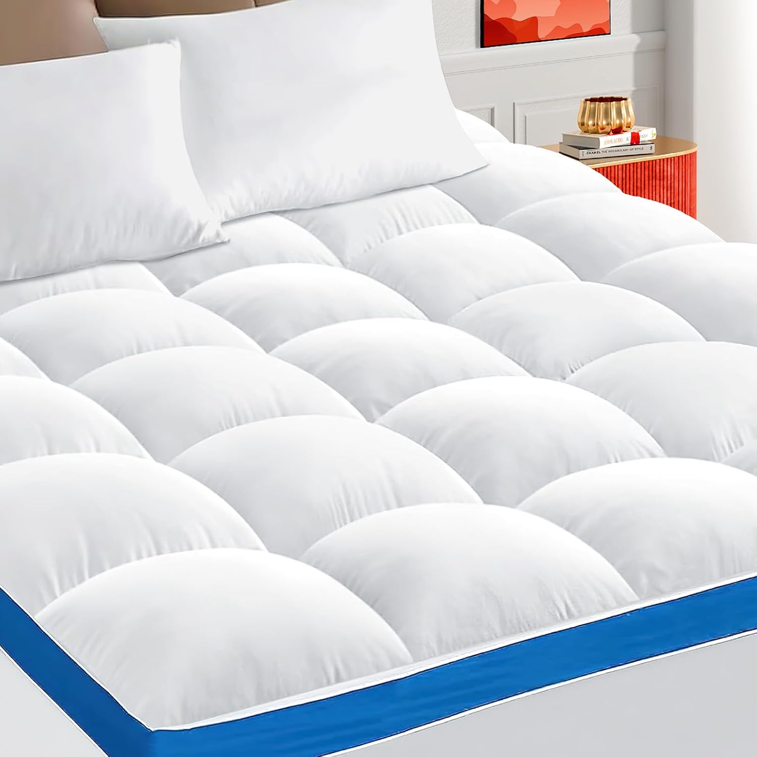 Mattress Topper Queen Size, CYMULA Cooling Mattress Pad Cover for Bed Back Pain,...