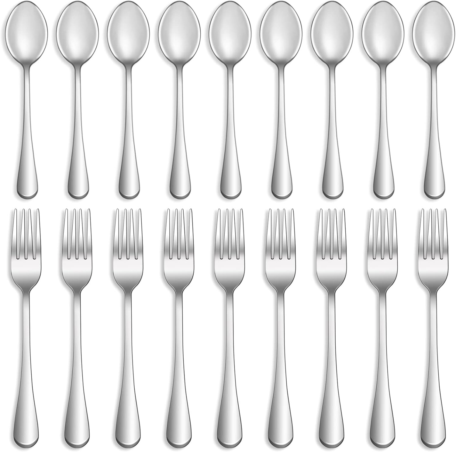 8 Pcs Forks and Spoons Silverware Set,Food Grade Stainless Steel Flatware Cutler...