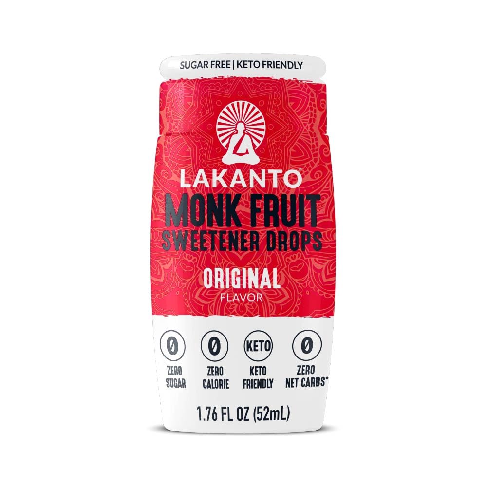 Lakanto Liquid Monk Fruit Extract Drops - Zero Calorie, Zero Sugar, Keto Drink S...