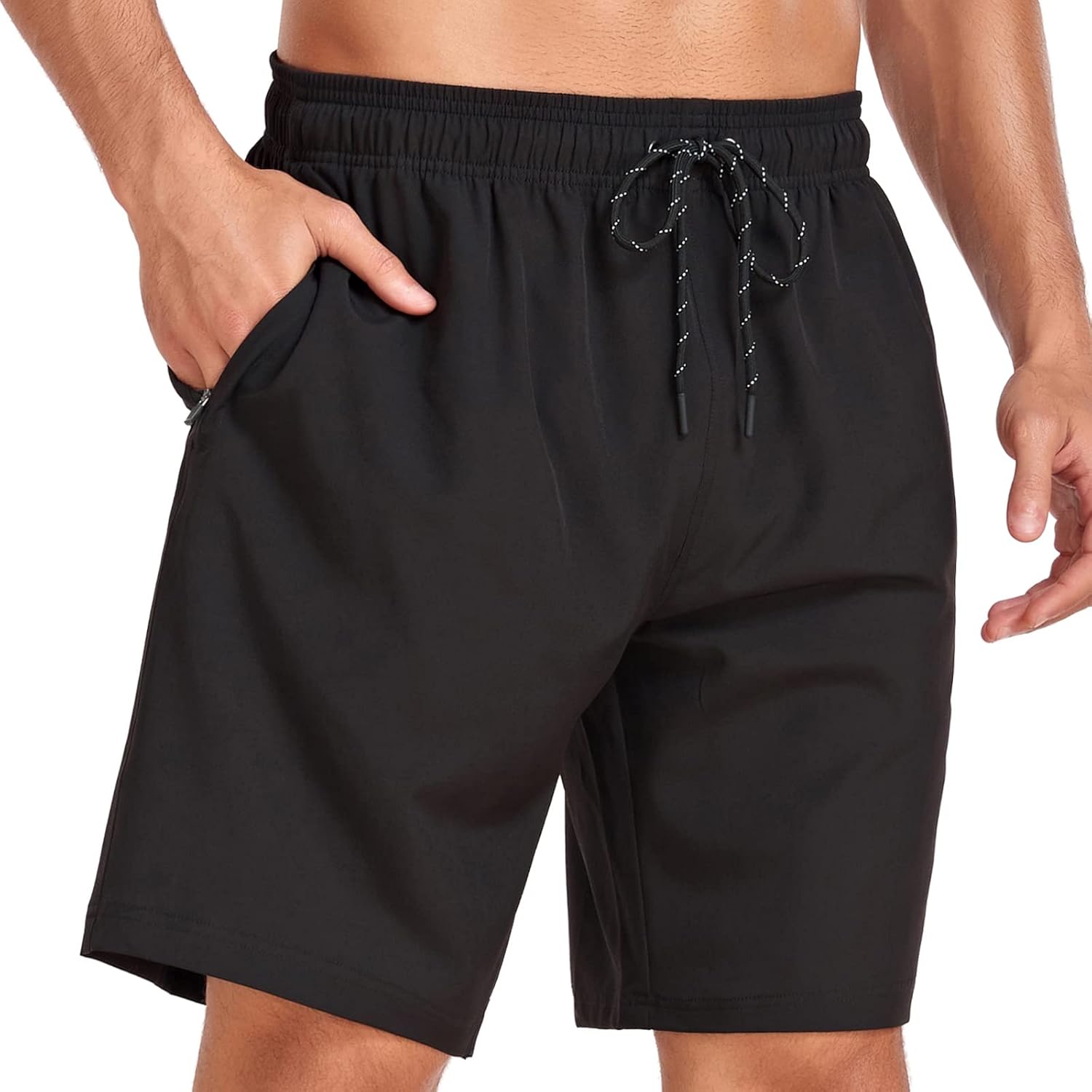 Flytop Mens Swim Trunks Quick Dry Board Shorts with Zipper Pockets Bathing Suit...