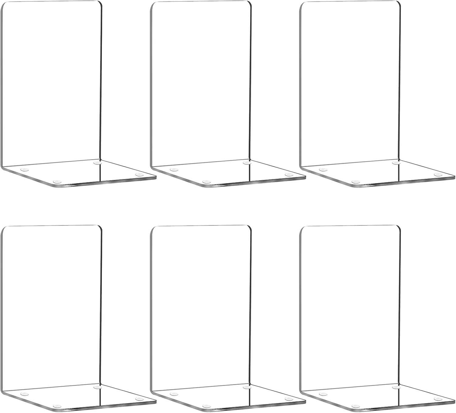 Book Ends, Acrylic Bookends, Clear Book Holders for Shelves, Book Organizer with...