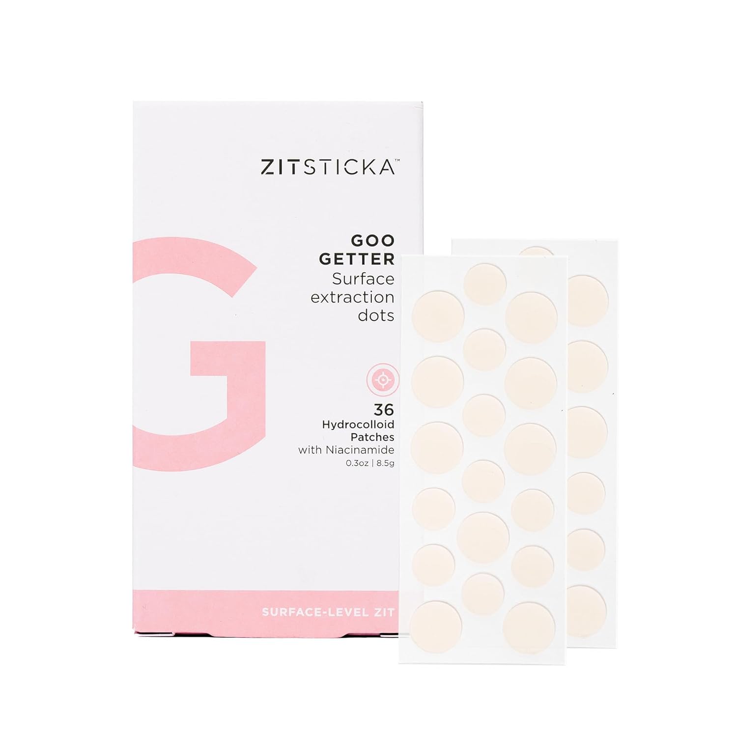 ZitSticka Hydrocolloid Patches | 36 Pack GOO GETTER Pimple Patches to Cover Zits...