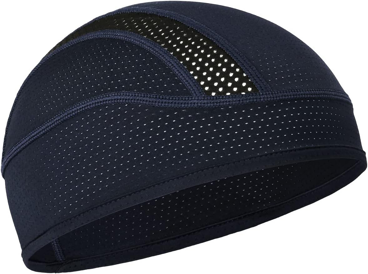 Skull Cap Helmet Liner Beanie, Cooling Mesh Cycling Running Hat for Men Women, F...