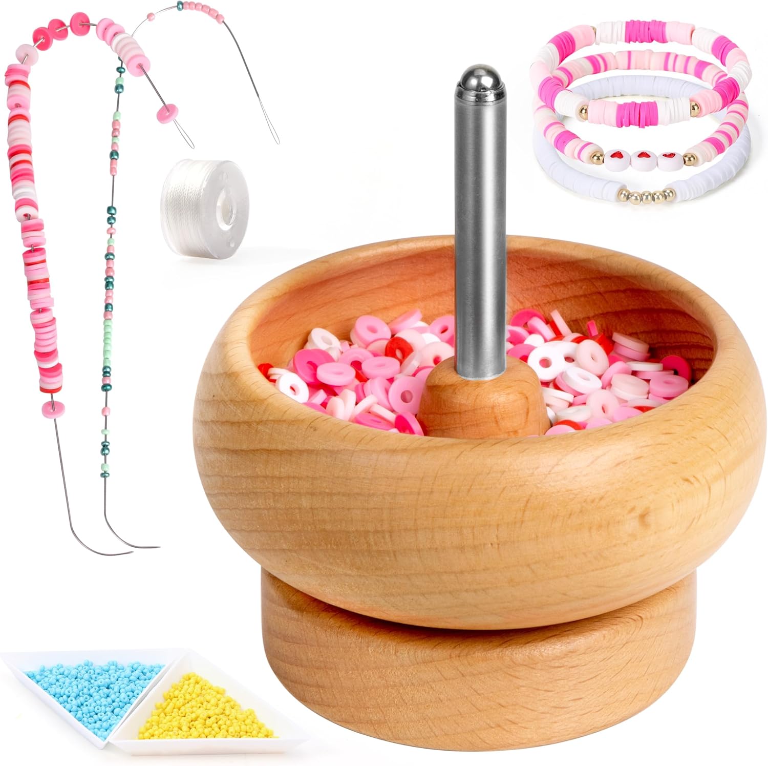 Tilhumt Bead Spinner for Jewelry Making, Effortless Rotating Bead Spinner Kit wi...